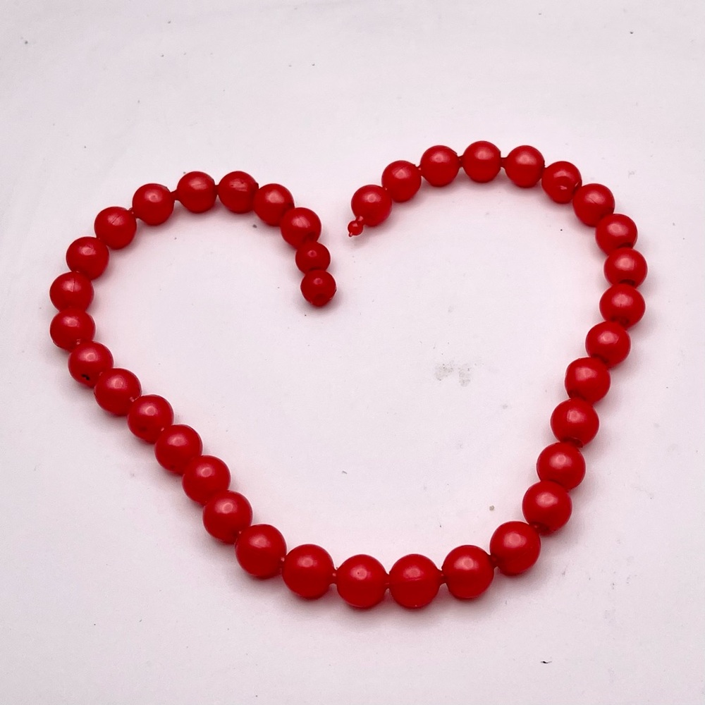 Retro Vintage Versatile Red Plastic Pop Snap Beads Necklace Lightweight